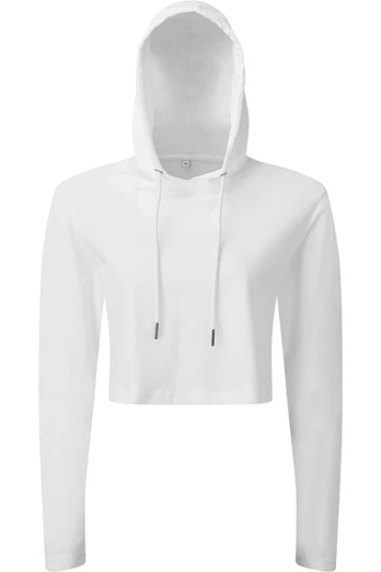 Womens Cropped Long-Sleeved T-Shirt - White