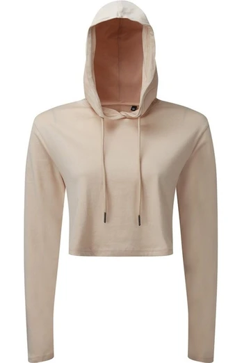 Womens Cropped Long-Sleeved T-Shirt - Nude