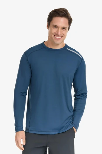 Men's UPF 50+ Sun Protection Long Sleeve Top - Midnight Blue