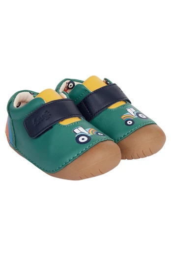 Baby 100% Leather Fjord First Walker - Holly Green/Tractor