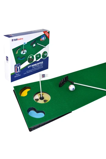 6ft Golf Putting Mat with Collapsible Putter - Green