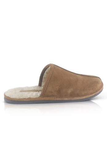 Smithfield Suede Leather Mens Loungewear Slippers - Tan