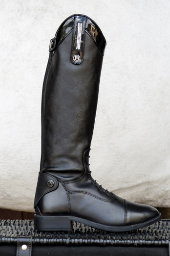 Como Piccino Unisex Patent Child's Riding Boots - Black - Regular