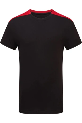 Performance Kids Contrast T-Shirt - Black/Fire Red