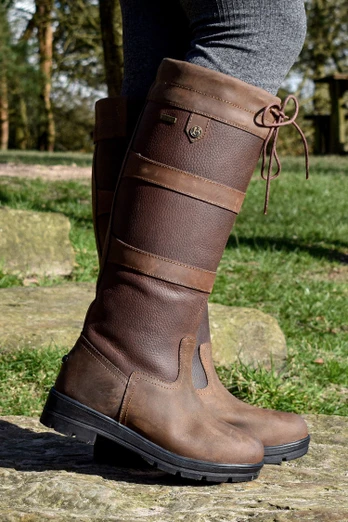 Pembroke Unisex Waterproof Country Boots - Brown - Wide