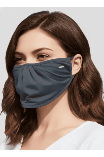 Women's UV Protective Drape Face Mask - Plant Ash