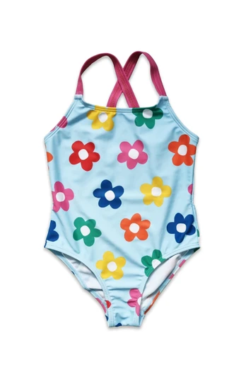Kids Rainbow Bloom Print Swimsuit - Multi