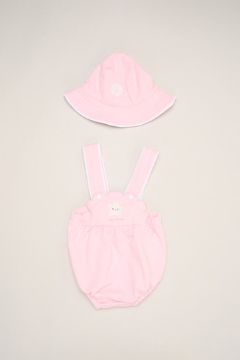 Star Romper And Hat Outfit Kids Set - Pink