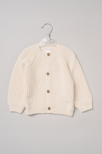 Born In 2026 Kids Knitted Cardigan - Cream