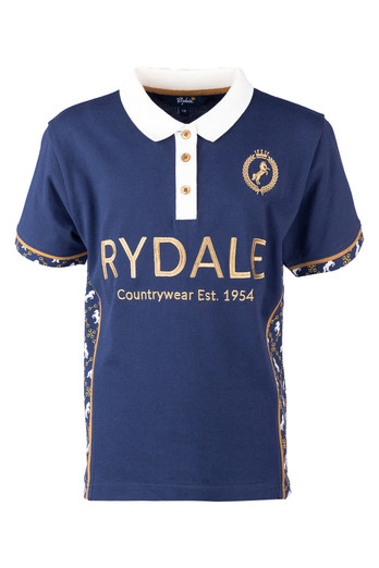 Muston Kids Equestrian Patterned Polo Shirt - Muston Navy