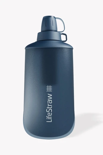 Peak Series 1L Squeeze Bottle Water Filter - Mountain Blue