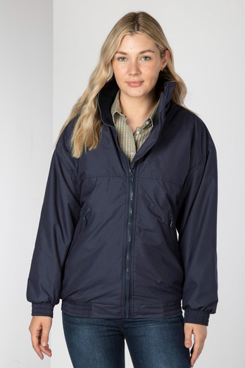 Womens Fleece Lined Bomber Jacket - Navy