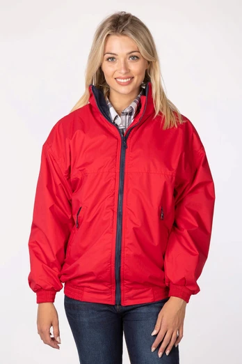 Womens Fleece Lined Bomber Jacket - Red
