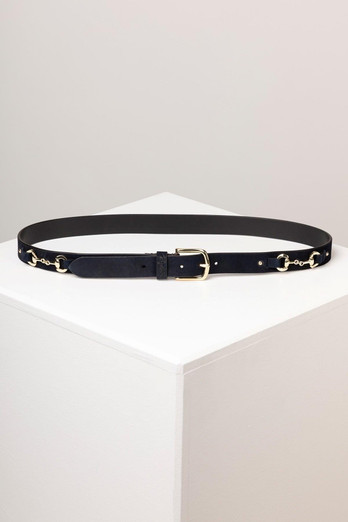 Lucinda Womens Suede Snaffle Belt - Dark Navy