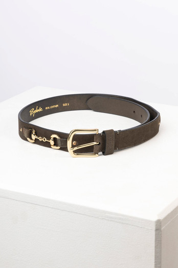 Lucinda Womens Suede Snaffle Belt - Olive