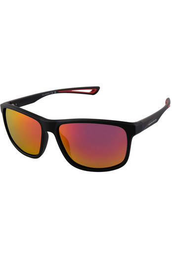 Tako Unisex Polarized Sunglasses - Matte Black/Polar Red Mirror