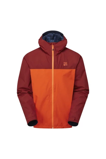 Mens Waterproof Hooded Windproof Rain Jacket - Orange