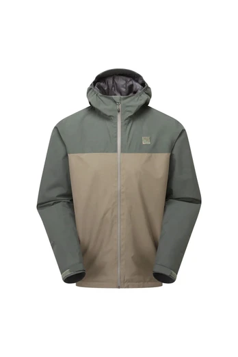 Mens Waterproof Hooded Windproof Rain Jacket - Brown