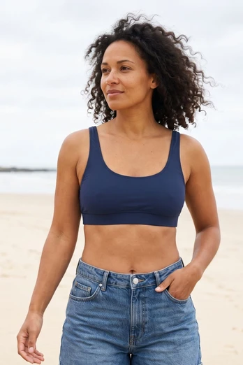 Women's Bralette Bikini Top - Midnight Blue