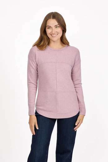 Women's Cable-Knit Block Jumper - Purple