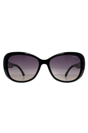 9010 Butterfly Womens Sunglasses - Gloss Black / Grey Gradient