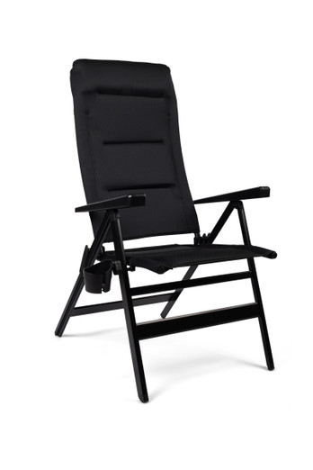 Cortina Reclining Camping Chair - Black