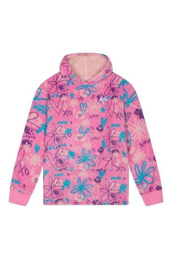 Girls Oversized Blanket Hoodie Fleece - Pink