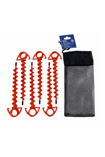 Screw-in Tent Pegs - Pack of 6 - Red Plastic Screw Peg