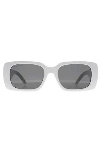MP194 Rectangle Womens Sunglasses - Shiny White / Grey Polarised