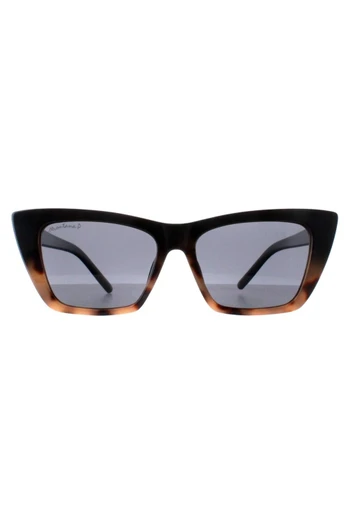 MP64 Womens Cat Eye Sunglasses - Shiny Black / Grey Polarised