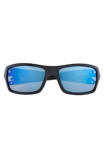 ONS Barrel 2.0 Wrap Mens Sunglasses - Matte Black / Blue Polarised