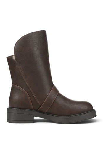 Womens Venice Cozy Biker Boots - Brown
