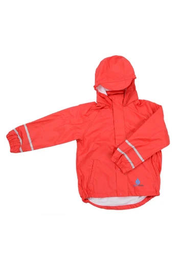 Splash PU Kids Waterproof Jacket - Bright Red