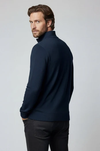 Mens Bedford Quarter Zip Jumper - Radiant Navy