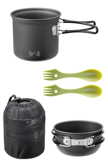 2 Person Camping Cooking Set - 4pc - Green