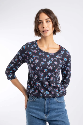 Pinto Womens Printed Jersey T-Shirt - Midnight
