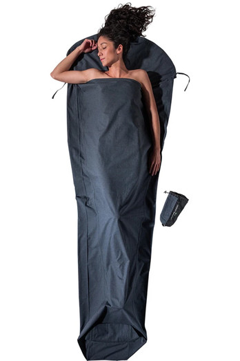 Organic Cotton Mummy Sleeping Bag Liner - Heather Grey