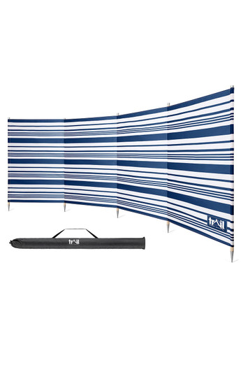 Premium Wooden Windbreak - 5 Pole - Blue