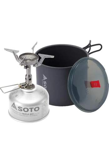 Amicus Stove and New River Camping Pot Combo - Hard Anodised Aluminium