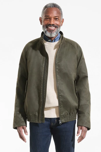 Mens Waxed Canvas Jacket - Distressed Khaki