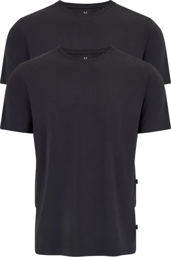 Mens Bamboo Cotton Short Sleeve T Shirt 2 Pack - Black