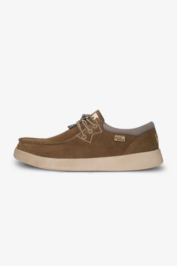 Haven Suede Mens Lightweight Slip Ons - Kahki