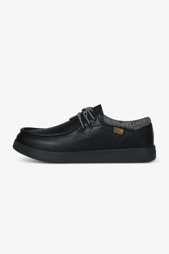 Haven Full Grain Leather Mens Lightweight Slip Ons - Black