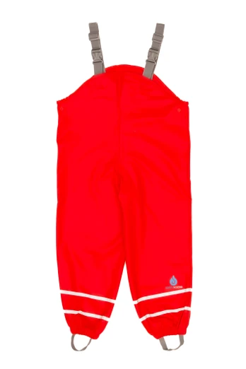 Splash PU Kids Waterproof Dungarees Fleece Lined - Bright Red