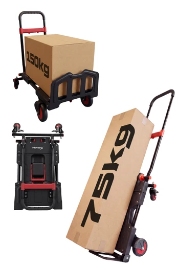2-in-1 Folding Sack Truck & Platform Trolley 150kg - Black