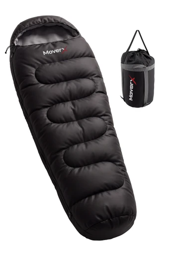 Lightweight Camping Sleeping Bag with 350 GSM - Black
