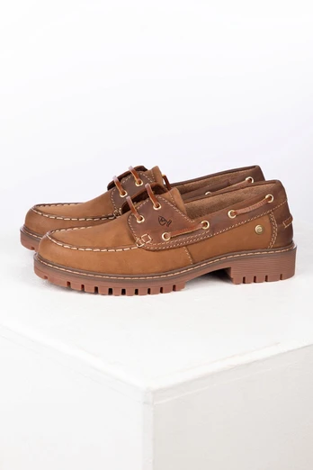 Saltwick Womens Leather Chunky Deck Shoe - Antique Tan/Brown