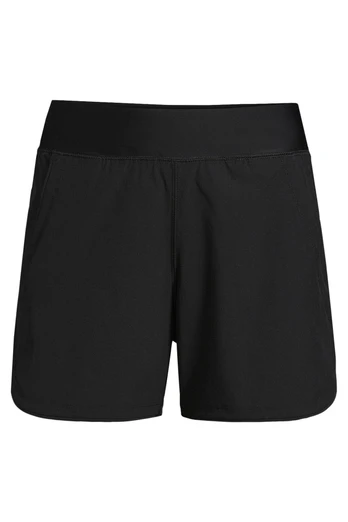 Womens Plus Board Shorts  with Swim Briefs - Black