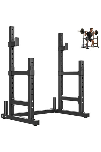 300kg Adjustable Squat Rack for Barbell Rack - Black
