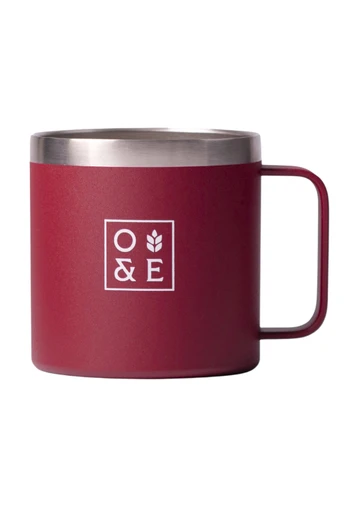 Outdoor Insulated Short Mug with Lid - Cherry red